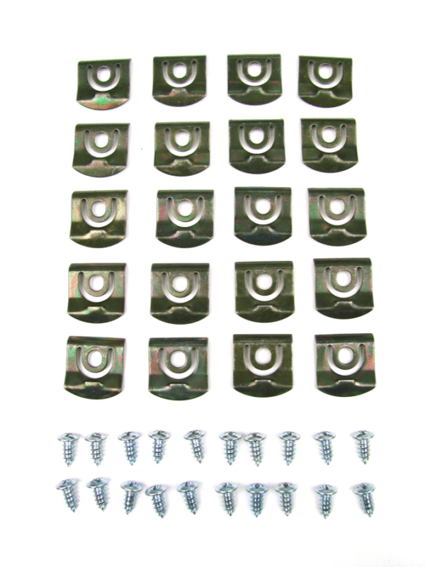 1966-67 B Body (2dr Hardtop) Rear Glass Molding Clip Kit, 40 pcs