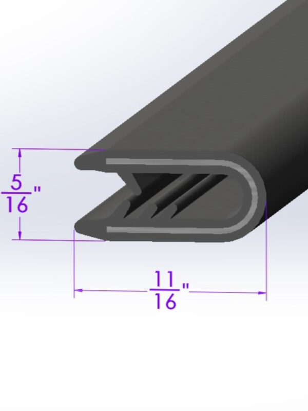 1966-74 Mopar (All Hardtop Models) Door Edge Guard (Black), 4ft