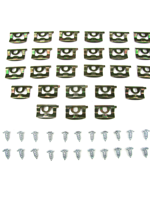 1968-69 A Body (2dr Fastback) Rear Glass Molding Clip Kit, 52 pcs